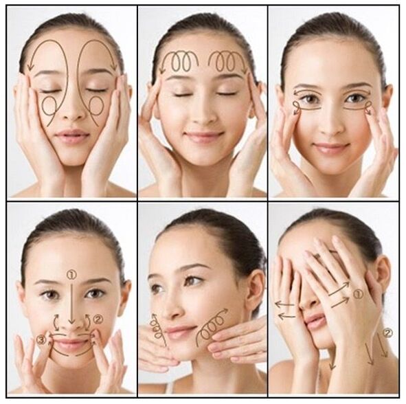 ginástica e automassagem facial para rejuvenescimento